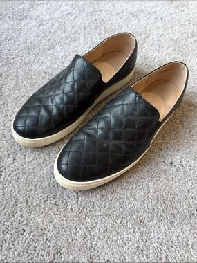 Quilted Black Slip-On Sneakers